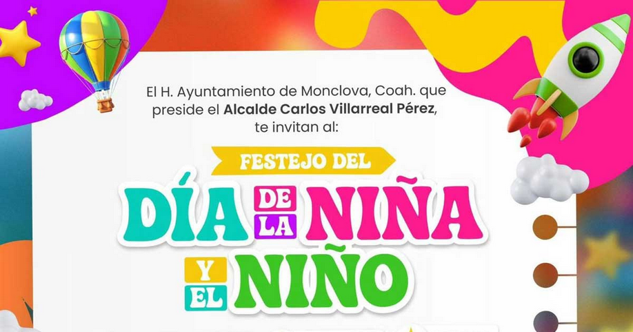 Gobierno de Monclova convoca a celebración infantil con actividades recreativas y espectáculos