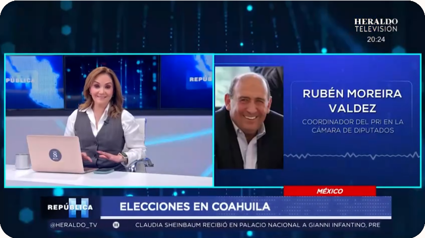 Moreira celebra triunfo electoral del PRI en Coahuila y señala desgaste de Morena